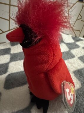 Ty (Mac)’98 Red Cardinal Plush with Fluffy Crest